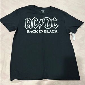 AC/DC Black Short Sleeve Tee Bold Band Logo